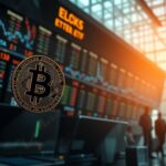 Visual representation of Bitcoin (BTC) and Ether (ETH) symbols alongside financial charts, illustrating strong capital inflows and investor interest in their respective Exchange-Traded Funds (ETFs).