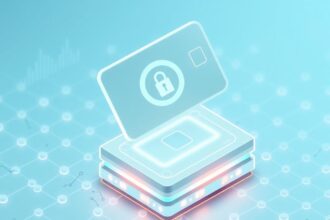 Onyx Protocol gasless Smart Wallet via thirdweb: translucent card over blockchain grid with lock, zero-gas lines, gauge ring.